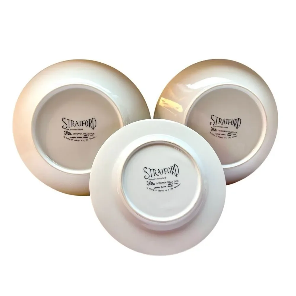 Set of 2 STRATFORD MIKASA CHINA BOWLS  & 1 SALAD PLATE  “SUMMER MELODY”